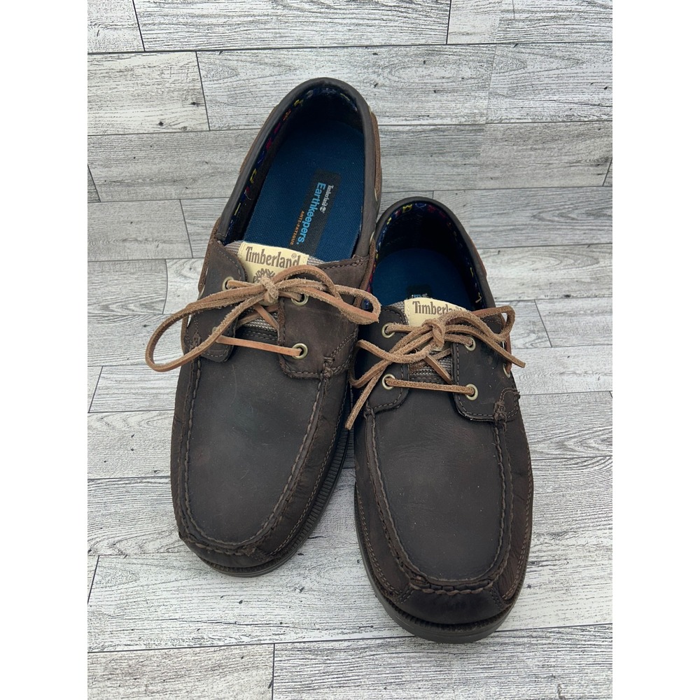 Timberland Earthkeepers Mens Size‎ 11.5M Brown Leather Boat Shoes Anti Fatigue